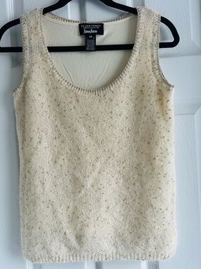 Very Soft Neiman Marcus Ellen Tracy Mohair/Silk Tank Top - Cream